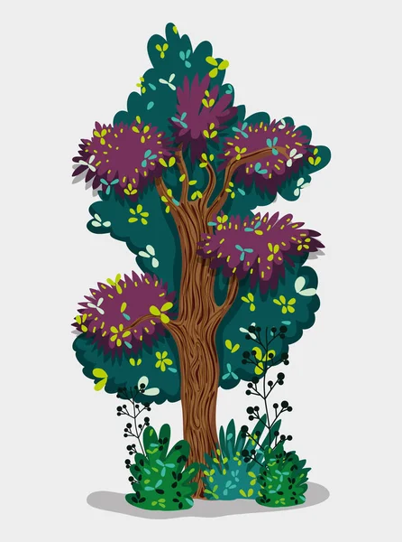 Träd Skogen Isolerade Vektor Illustration Grafisk Design — Stock vektor