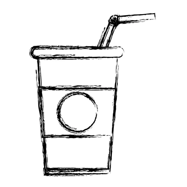 Grunge Macchiato Kaffee Plastikbecher Getränkevektor Illustration — Stockvektor