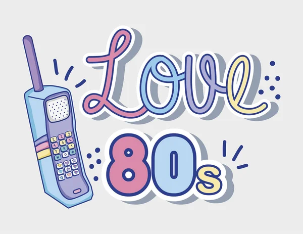 Encantan Las Caricaturas Los Años Vector Celular Ilustración Diseño Gráfico — Vector de stock