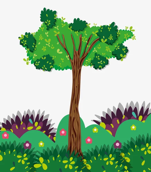 Arbre Dans Forêt Illustration Vectorielle Graphisme — Image vectorielle