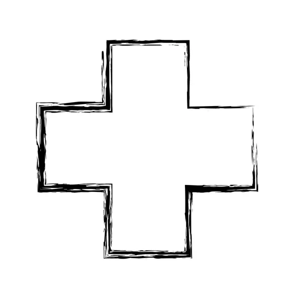 Grunge Σταυρού Εικονογράφηση Διάνυσμα Σύμβολο Έκτακτης Ανάγκης Νοσοκομείων Σφραγίδα — Διανυσματικό Αρχείο