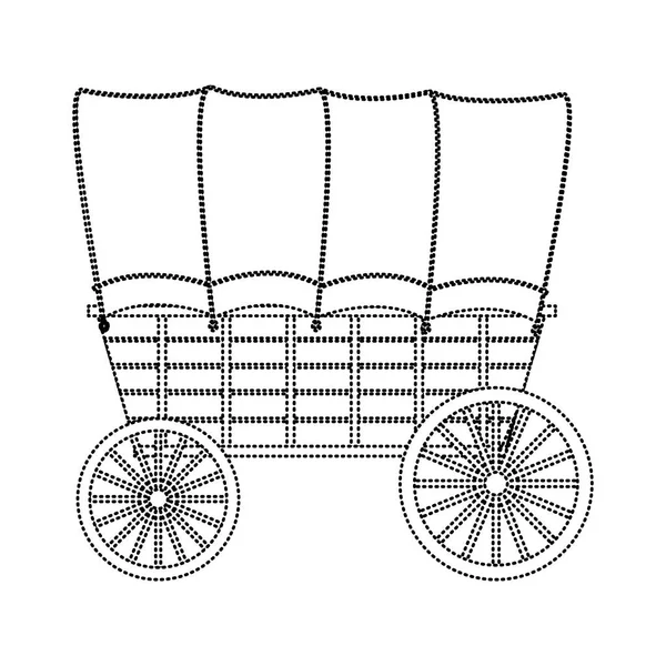 Chariot Forme Pointillé Avec Illustration Vectorielle Véhicule Transport Roue — Image vectorielle