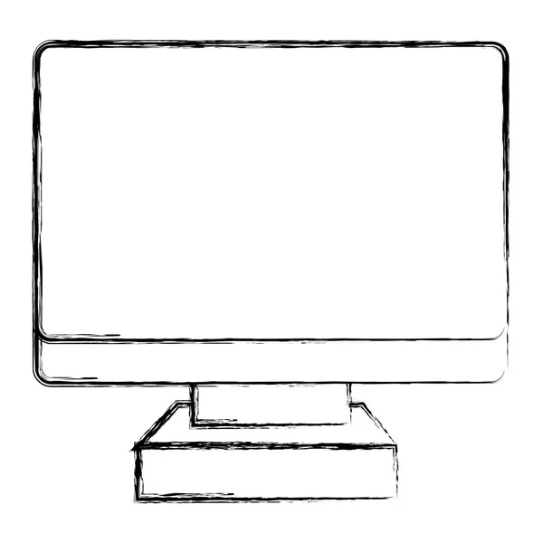 Grunge Tela Eletrônica Computador Tecnologia Ícone Vetor Ilustração —  Vetores de Stock