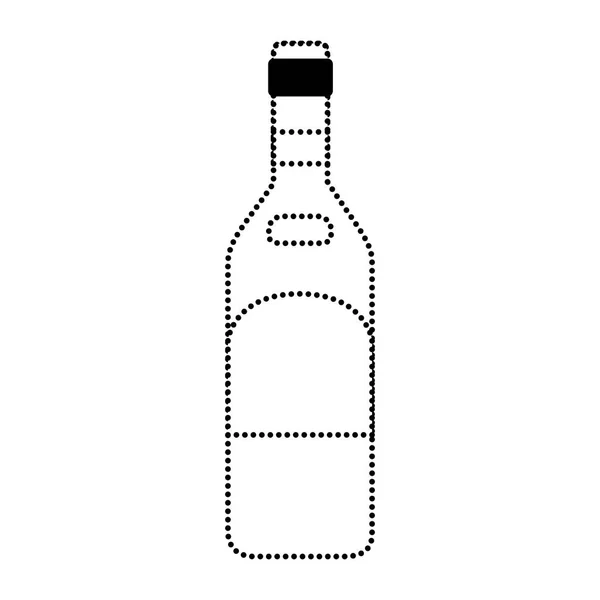 Licor Garrafa Cristal Vinho Forma Pontilhada Para Celebração Ilustração Vetorial — Vetor de Stock