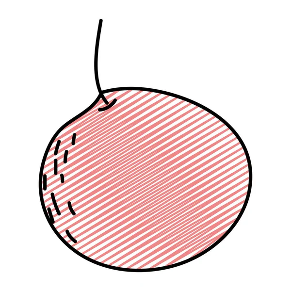 Doodle Yummy Μήλο Φρούτα Οργανική Βιταμίνη Διανυσματικά Εικονογράφηση — Διανυσματικό Αρχείο