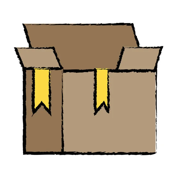 Box Balíček Objekt Otevřené Posudky Vektorové Ilustrace — Stockový vektor