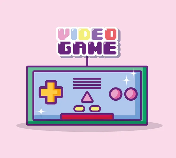 Retro Gamepad Cartoni Animati Concetto Vettoriale Illustrazione Grafica — Vettoriale Stock