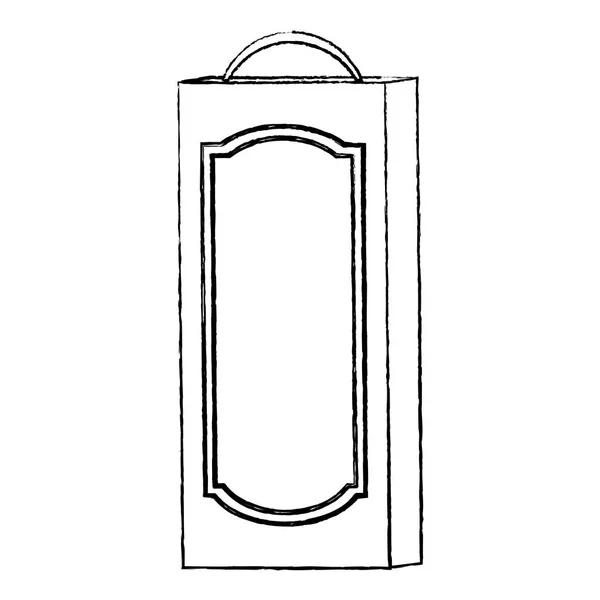 ワインの瓶のベクトル図のグランジ ショッピング バッグ オブジェクト — ストックベクタ