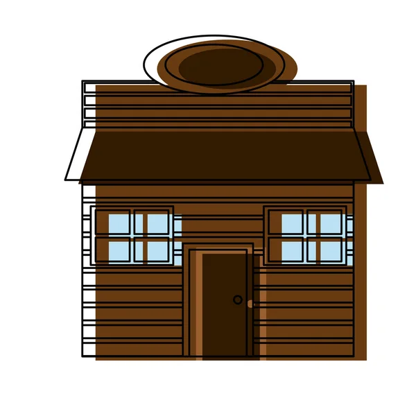 移动的颜色木房子与屋顶和窗户设计向量例证 — 图库矢量图片