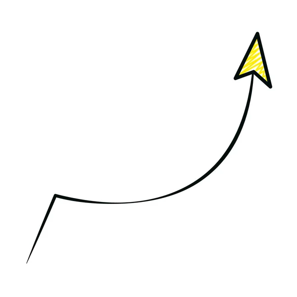 Doodle Piktogram Šipka Ikonu Směrové Značky Vektorové Ilustrace — Stockový vektor