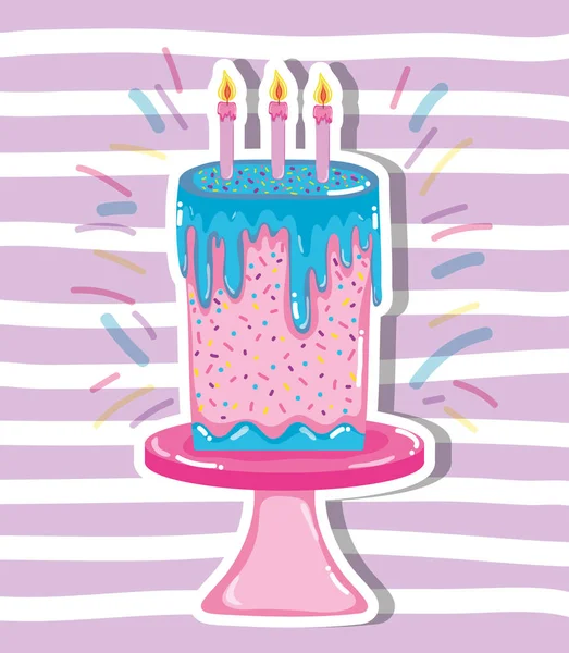 Happy birthday cake with candles vector illustration graphic design