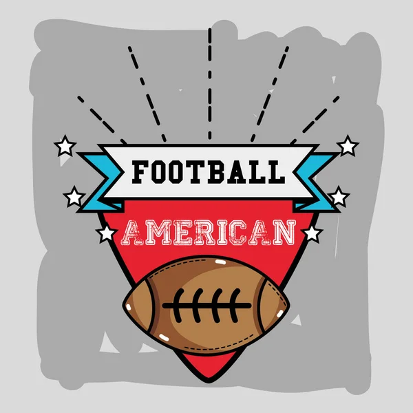 Emblème Football Américain Avec Ruban Illustration Vectorielle Balle — Image vectorielle
