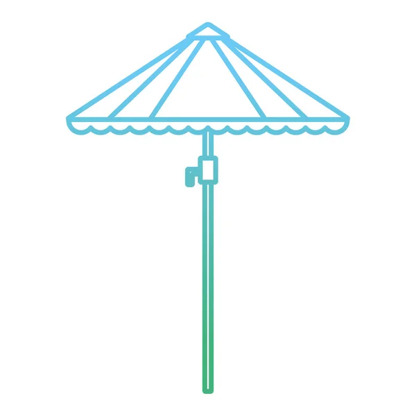 Försämrade Linje Öppna Paraply Skydd Soligt Väder Vektorillustration — Stock vektor