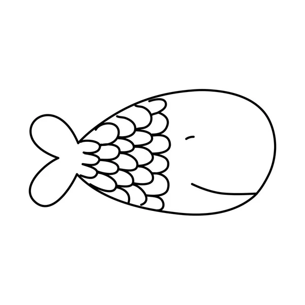 Rad Havet Fisk Naturliga Animaliska Design Vektorillustration — Stock vektor