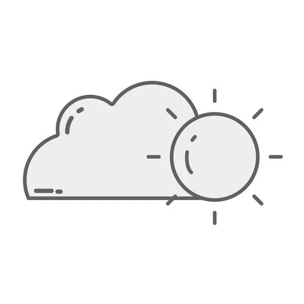 Lijn Natuur Cloud Zon Weer Ontwerp Vectorillustratie — Stockvector