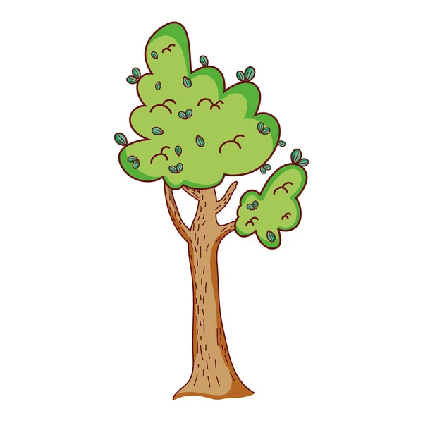 Folhas Árvores Naturais Com Galhos Desenho Vetor Ilustração — Vetor de Stock