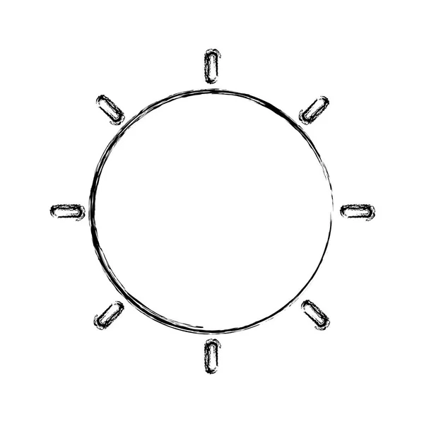 Grunge Shine Sole Raggio Meteo Icona Vettoriale Illustrazione — Vettoriale Stock