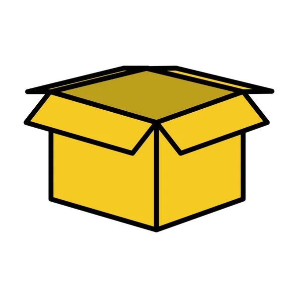 Farbe Öffnen Box Paket Lieferung Objekt Vektor Illustration — Stockvektor