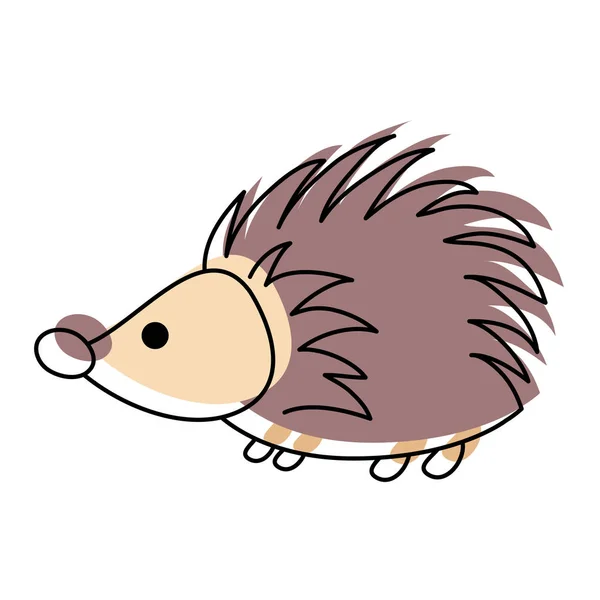 Moved Color Porcupine Cute Wild Animal Character Vector Illustration — Stock Vector