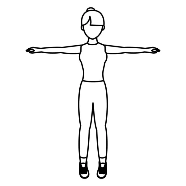 行選手女性フィットネス ライフ スタイルのベクトル図 — ストックベクタ