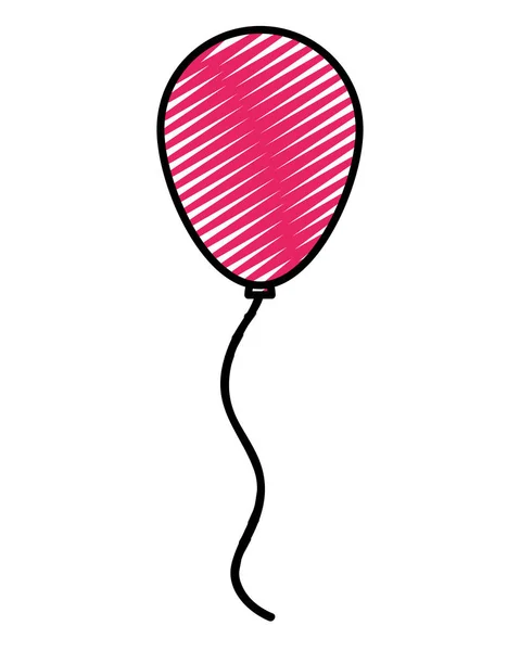 Doodle Spaß Ballon Party Dekoration Design Vektor Illustration — Stockvektor