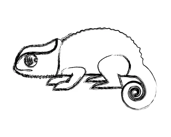 Grunge Nature Chameleon Animal Exotic Skin Vector Illustration — Stock Vector