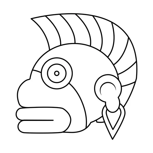 Ilustracja Wektorowa Symbol Rodzimej Kulturze Rdzennych Ozamatli Linii — Wektor stockowy