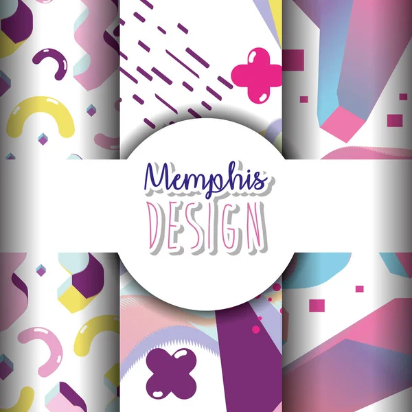 Modelos Fundos Memphis Design Colorido Design Gráfico Ilustração Vetorial —  Vetores de Stock