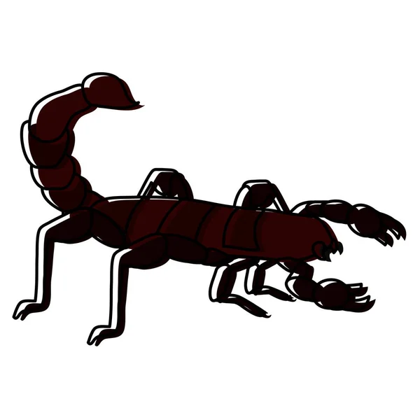 Mouvement Couleur Danger Scorpion Sauvage Toxique Animal Vecteur Illustration — Image vectorielle