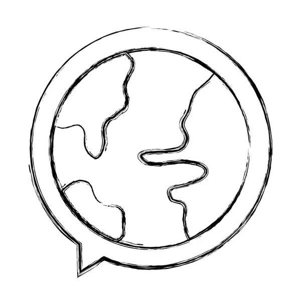 Grunge Πλανήτη Μέσα Συνομιλία Φούσκα Μήνυμα Διανυσματικά Εικονογράφηση — Διανυσματικό Αρχείο