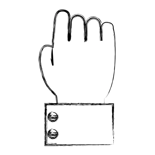 Grunge Geschäftsmann Hand Faust Geste Zeichen Vektor Illustration — Stockvektor