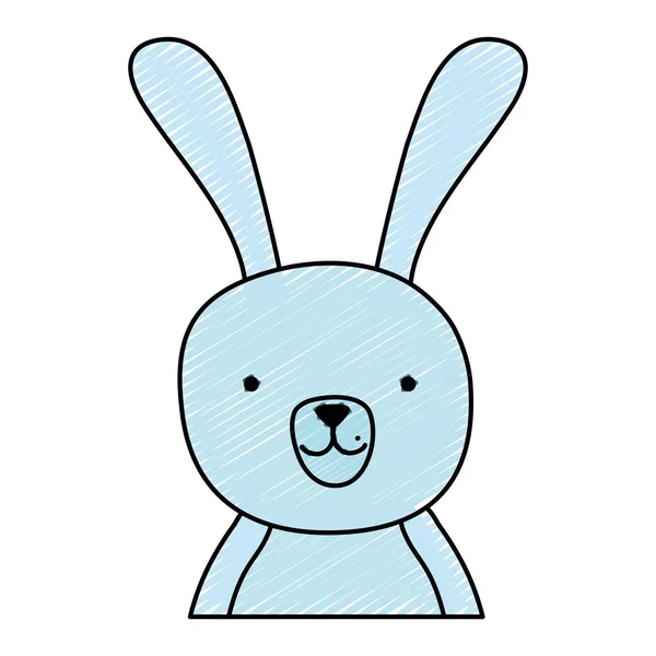 Doodle Schön Cartoon Kaninchen Männlich Tier Vektor Illustration — Stockvektor