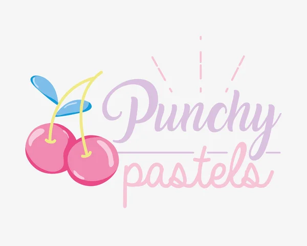 Punchy pastel fruits cartoon concept vector illustration graphic design