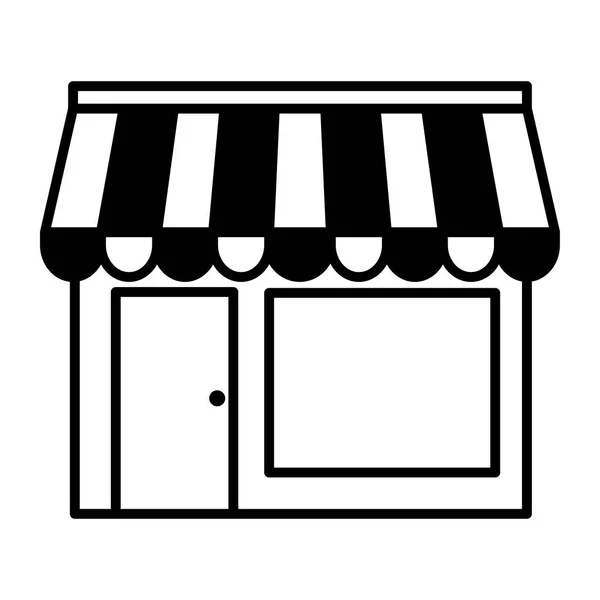 Line Business Store Shop Market Commerce Vector Illustration — Stock Vector