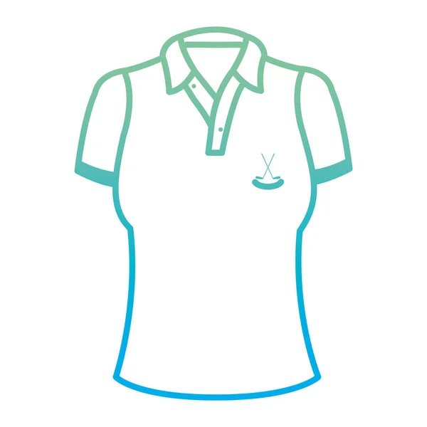 Degraded Line Professional Girl Shirt Play Golf Vector Illustration — Stock Vector