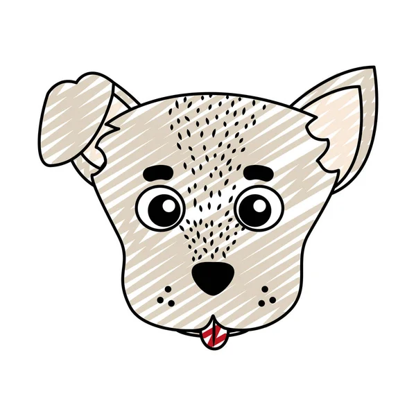 Doodle Cute Dog Head Pet Animal Vector Illustration — Stock Vector