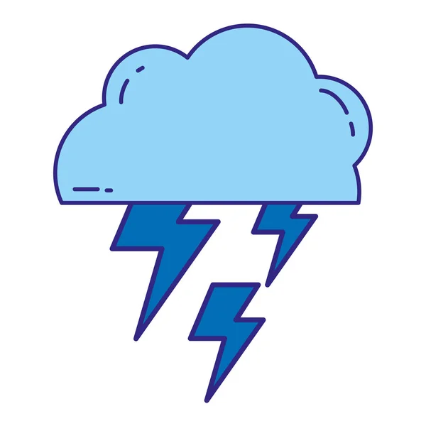 Duo Farbwolke Mit Gewitter Wetter Elektrizitätsstrahlen Vektor Illustration — Stockvektor