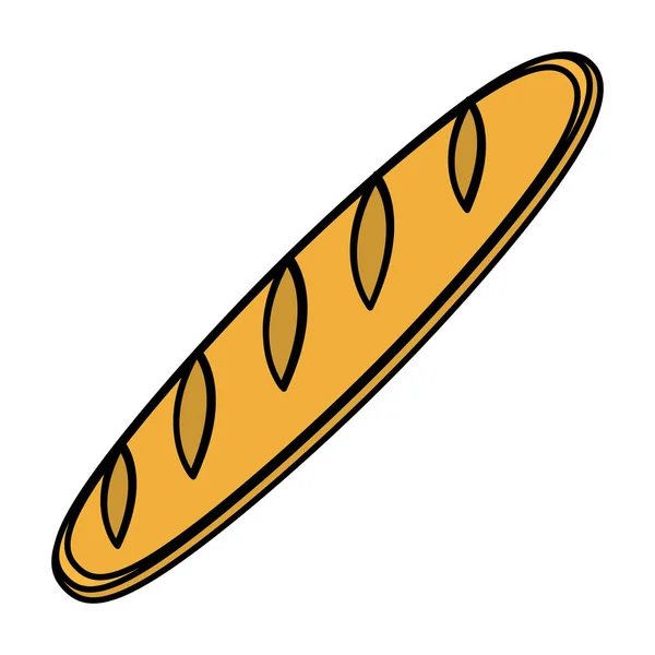 Ilustracja Wektorowa Kolor Pyszny Chleb Francuski Żywności Ekologicznej — Wektor stockowy
