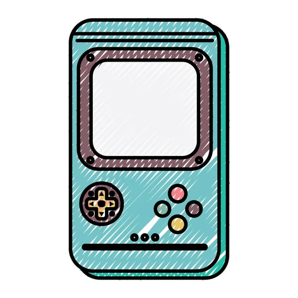 Ligne Électronique Tetris Console Jeu Portable Illustration Vectorielle — Image vectorielle