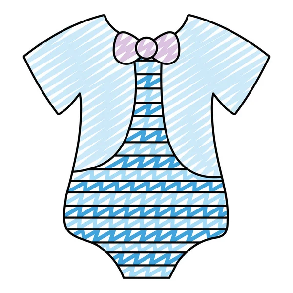 Doodle Baby Chaild Einteilige Kleidung Vektor Illustration — Stockvektor