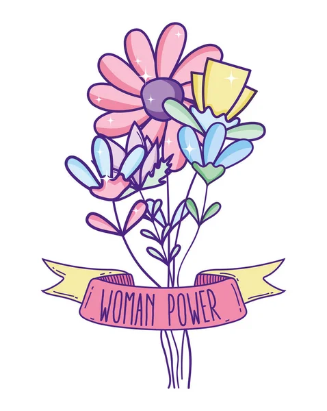 Jesteśmy Kobieta Wiadomość Kwiatów Projekt Graficzny Ilustracja Wektora — Wektor stockowy