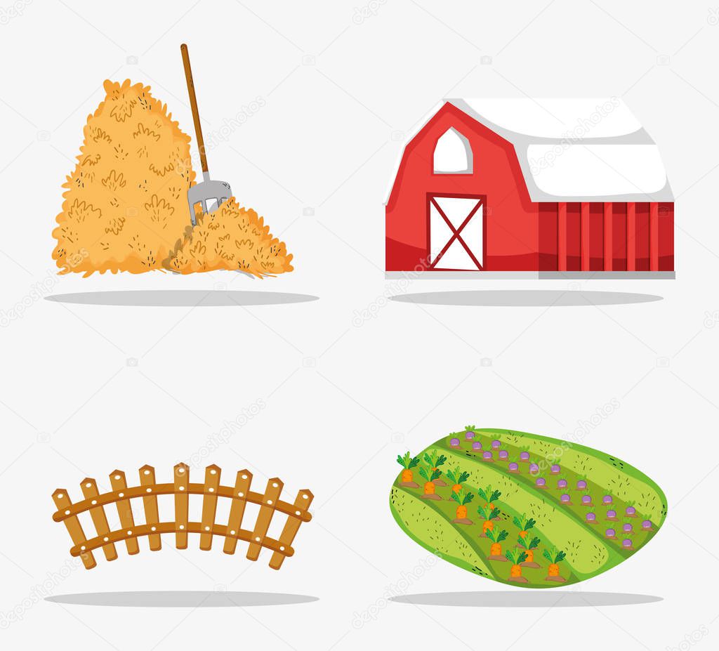 Set of farm icons collection vector illustration graphic design