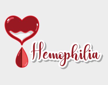 Kırmızı kalp simgesi kan damla vektör çizim ile