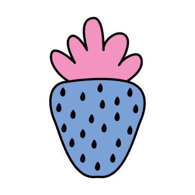 çizgi rengi lezzetli çilek sağlıklı organik meyve vektör çizim