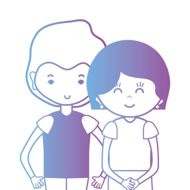 satır çift togeter saç modeli tasarım vektör çizim ile