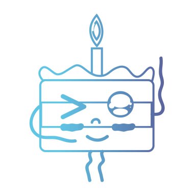 satır şirin mutlu tatlı pasta vektör çizim