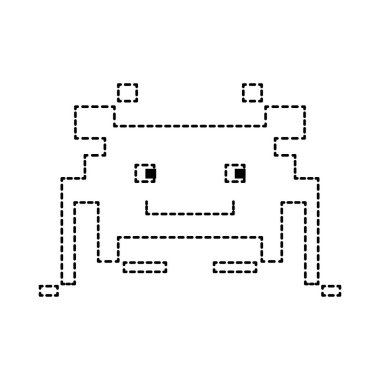 noktalı şekil video oyunu yengeç dijital karakter simge vektör çizim
