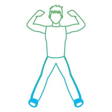 bozulmuş satır fitness egzersiz eğitim vektör çizim yapan erkek