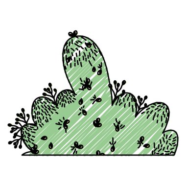 Doodle doğa çalı bitki yaprakları simge vektör çizim ile
