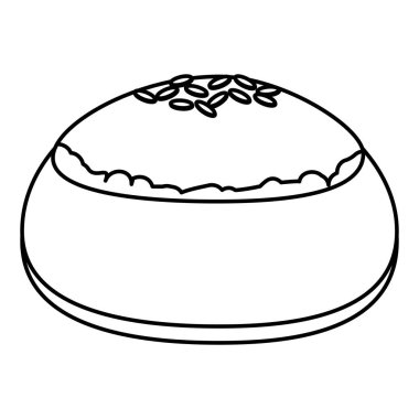 satır lezzetli rulo ekmek unlu gıda vektör çizim